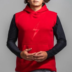 BOLT Sleeveless Hoodie - Red/Red Bolt
