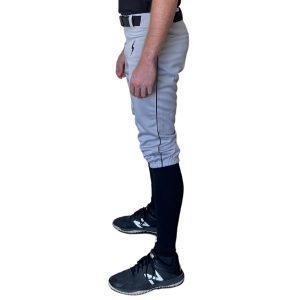 Premium Pro Baseball Knicker Pant w/ Piping - Grey/Black