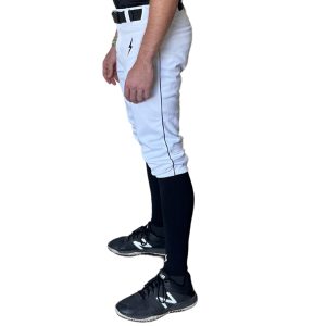 Premium Pro Baseball Knicker Pant w/ Piping - White/Black