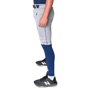 Premium Pro Baseball Short Pant w/ Piping - Grey/Navy