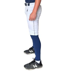 Premium Pro Baseball Short Pant w/ Piping - White/Navy