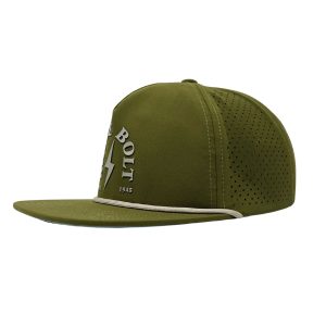 BRUCE BOLT Curved Logo Rope Hat - Olive Green