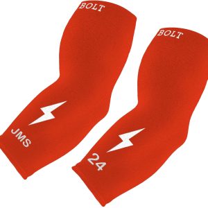 Personalized BRUCE BOLT Graduated Compression Premium 3/4 Arm Sleeve -  CALIENTE RED