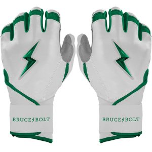 PREMIUM PRO CHROME Series Long Cuff Batting Gloves - GREEN