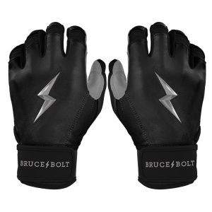 PREMIUM PRO CHROME Series Short Cuff Batting Gloves - BLACK